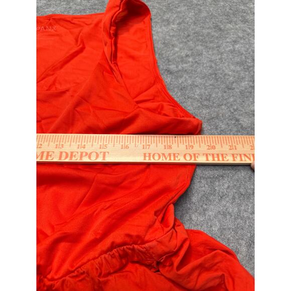 Spanx 2X Red Sleeveless Fit & Flare Midi Dress Stretch Nylon Pockets Plus - Picture 4 of 8